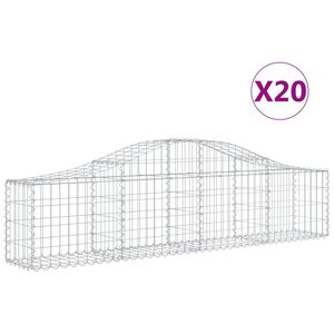vidaXL 20 db &iacute;ves horganyzott vas gabion kos&aacute;r 200x30x40/60 cm