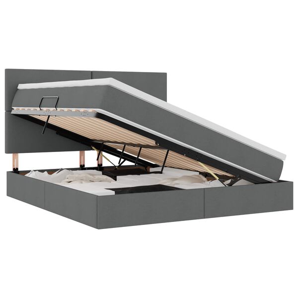 vidaXL &Aacute;gy t&aacute;rol&oacute;val &eacute;s LED l&aacute;mp&aacute;val leddel S&ouml;t&eacute;tsz&uuml;rke 160 x 200 cm