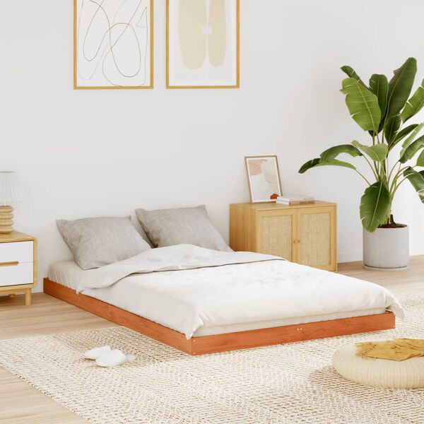 vidaXL viaszbarna t&ouml;m&ouml;r fenyőfa &aacute;gykeret 140 x 200 cm