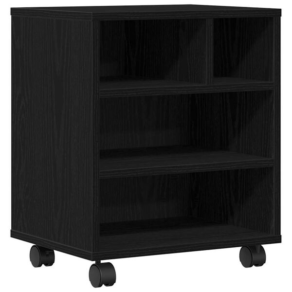 vidaXL Nyomtat&oacute;&aacute;llv&aacute;ny t&aacute;rol&oacute;val Fekete t&ouml;lgy 41 x 32 x 48 cm Faanyag