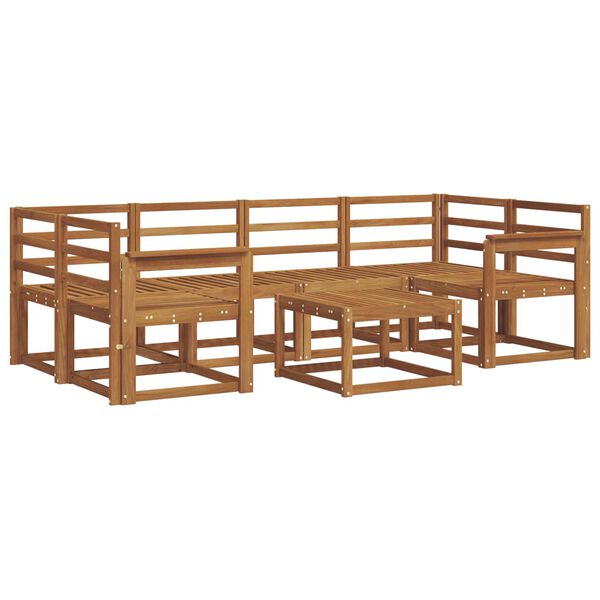 vidaXL K&uuml;lt&eacute;ri kanap&eacute; szett 7 pcs Term&eacute;szetes T&ouml;m&ouml;r Ak&aacute;cfa