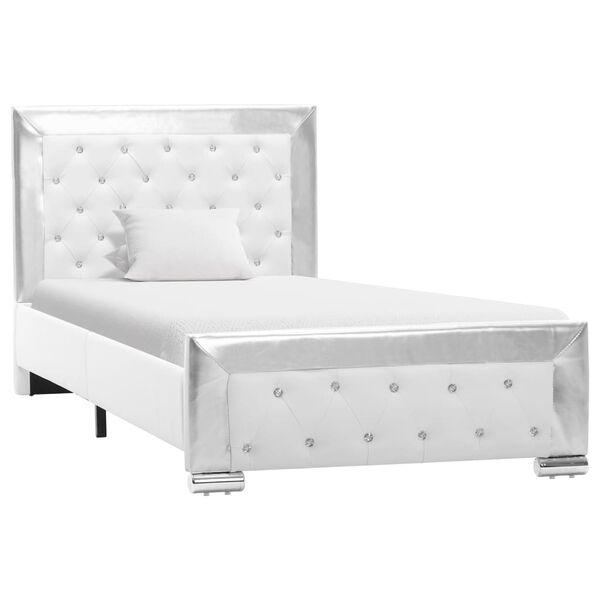 vidaXL feh&eacute;r műbőr &aacute;gykeret 90 x 200 cm