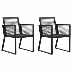 vidaXL 2 db fekete PVC rattan kerti sz&eacute;k
