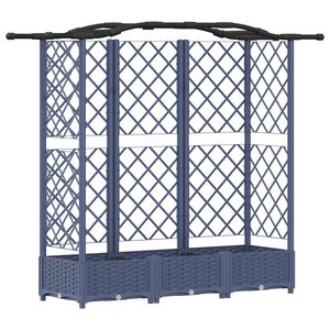 vidaXL Magas&iacute;tott &Aacute;gy Trellis-szel &eacute;s Tetővel Sz&uuml;rke 163 x 40 x 126 cm