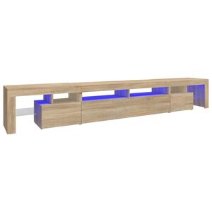 vidaXL sonoma t&ouml;lgy sz&iacute;nű TV-szekr&eacute;ny LED-l&aacute;mp&aacute;kkal 260x36,5x40 cm