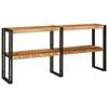 vidaXL Konzolasztal polcokkal Barna 160 x 33 x 75 cm T&ouml;m&ouml;r Mang&oacute;f&aacute;t