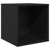 vidaXL Vinyl Album Doboz Fekete T&ouml;lgy 37 x 36,5 x 38 cm Szerelt Fa