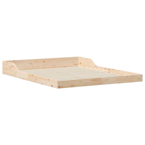 vidaXL &Aacute;gykeret Barna 140 x 220 cm T&ouml;m&ouml;r fenyőfa