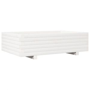 vidaXL feh&eacute;r t&ouml;m&ouml;r fenyőfa kerti vir&aacute;gl&aacute;da 90x60x26,5 cm