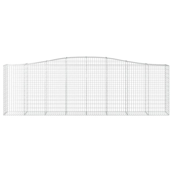 vidaXL 8 db íves horganyzott vas gabion kosár 400x50x120/140 cm