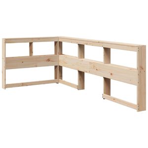 vidaXL K&ouml;nyvespolc fejt&aacute;mla L-alak&uacute; 80 cm t&ouml;m&ouml;rfa fenyőfa