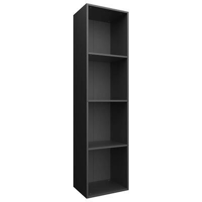 vidaXL fekete forgácslap könyv-/TV-szekrény 36 x 30 x 143 cm