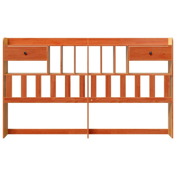 vidaXL viaszbarna t&ouml;m&ouml;r fenyőfa fejt&aacute;mla t&aacute;rol&oacute;val 180 cm