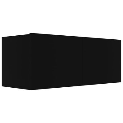 vidaXL 8 részes fekete forgácslap TV-szekrényszett