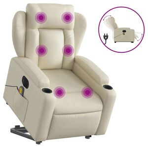 vidaXL elektromos kr&eacute;msz&iacute;nű műbőr fel&aacute;ll&aacute;st seg&iacute;tő massz&aacute;zsfotel