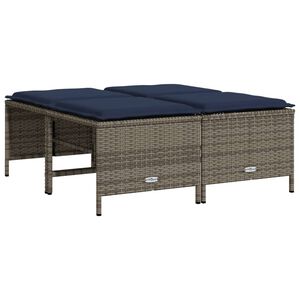 vidaXL 4 db sz&uuml;rke polyrattan kerti sz&eacute;k p&aacute;rn&aacute;kkal
