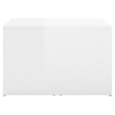 vidaXL 3db-os fényes fehér forgácslap dohányzóasztal szett 60x60x38cm