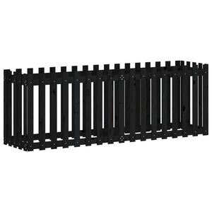 vidaXL fekete t&ouml;m&ouml;r fenyőfa kerti magas&aacute;gy&aacute;s ker&iacute;t&eacute;ssel 200x50x70 cm