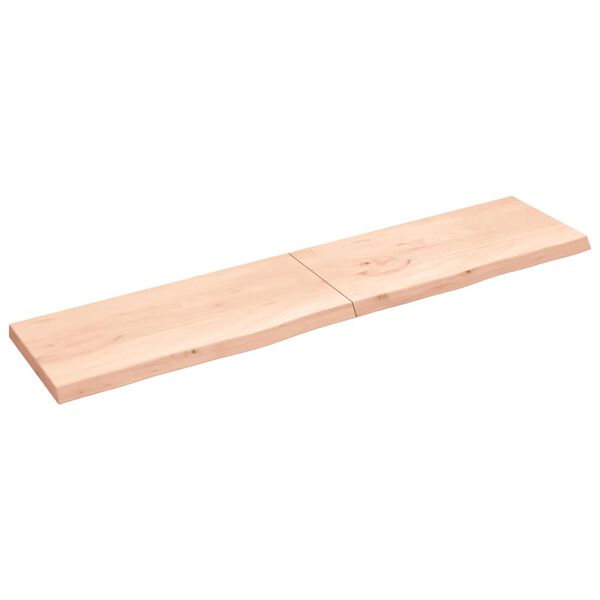vidaXL kezeletlen t&ouml;m&ouml;r t&ouml;lgyfa fali polc 220x50x(2-6) cm