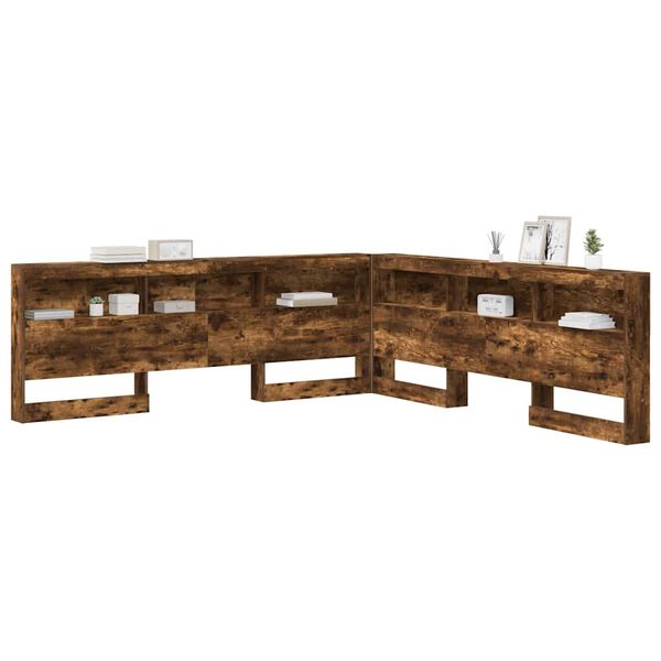 vidaXL T&aacute;rol&oacute; fejt&aacute;mla polcokkal F&uuml;st&ouml;lt t&ouml;lgy 200 cm Faanyag