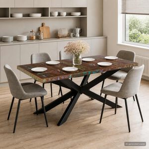 vidaXL t&ouml;m&ouml;r &uacute;jrahasznos&iacute;tott fa &eacute;tkezőasztal 180 x 90 x 76 cm