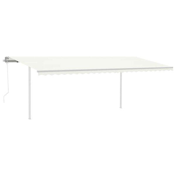 vidaXL krémszínű automata szélérzékelős és LED-es napellenző 6 x 3 m