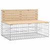 vidaXL t&ouml;m&ouml;r fenyőfa gabion kerti pad 103x70x65 cm
