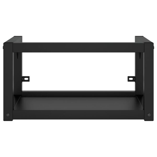 vidaXL fekete vas f&uuml;rdőszobai mosd&oacute;kagyl&oacute;v&aacute;z be&eacute;p&iacute;tett mosd&oacute;val