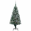 vidaXL LED-es műkar&aacute;csonyfa g&ouml;mbk&eacute;szlettel &eacute;s tobozokkal 180 cm
