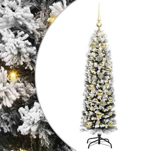 vidaXL Mű kar&aacute;csonyfa 150 LED-del Z&ouml;ld 150 cm PVC, ac&eacute;l &eacute;s műanyag