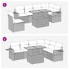 vidaXL 7 r&eacute;szes sz&uuml;rke polyrattan kerti &uuml;lőgarnit&uacute;ra p&aacute;rn&aacute;kkal