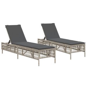 vidaXL 2 db vil&aacute;gossz&uuml;rke polyrattan napoz&oacute;&aacute;gy p&aacute;rn&aacute;val