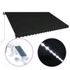 vidaXL antracitsz&uuml;rke sz&eacute;l&eacute;rz&eacute;kelős &eacute;s LED-es napellenző 500 x 300 cm