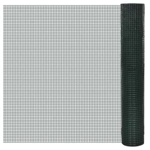 vidaXL z&ouml;ld horganyzott csirkeh&aacute;l&oacute; dr&oacute;tker&iacute;t&eacute;s PVC bevonattal 10 x 1 m