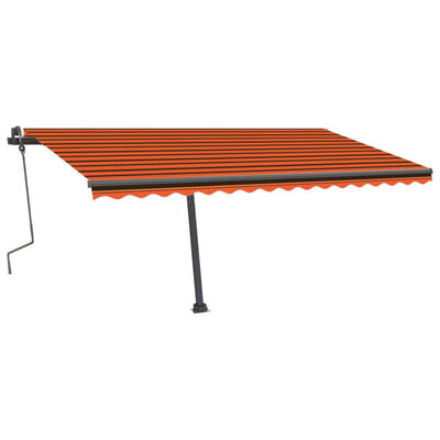 vidaXL narancs-barna kézzel kihúzható póznás napellenző 400 x 300 cm