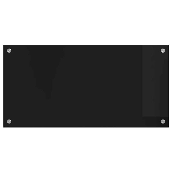 vidaXL Konyhai splashback Fekete 80 x 40 cm edzett &uuml;veg