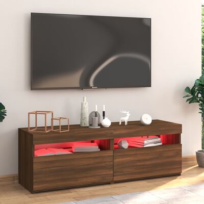 vidaXL barna tölgyszínű TV-szekrény LED-világítással 120 x 35 x 40 cm