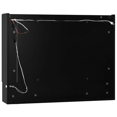 vidaXL fekete MDF tükrös fürdőszobaszekrény 80 x 15 x 60 cm
