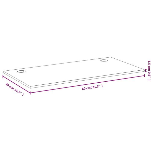 vidaXL bambusz asztallap 80 x 40 x 1,5 cm