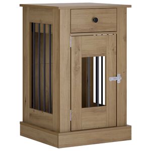 vidaXL Kutya ketrec b&uacute;tor K&eacute;zműves T&ouml;lgy 50 x 47,5 x 80 cm Szerelt Fa