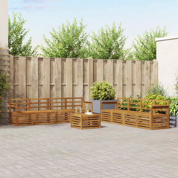 vidaXL &Uuml;lőgarnit&uacute;r&aacute;k 9 pcs Term&eacute;szetes T&ouml;m&ouml;r Ak&aacute;cfa