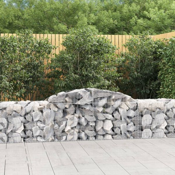 vidaXL 3 db íves horganyzott vas gabion kosár 300x50x60/80 cm