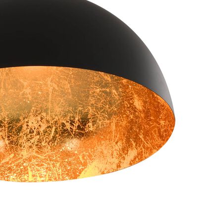 vidaXL 2 darab fekete-arany félgömb alakú mennyezeti lámpa E27