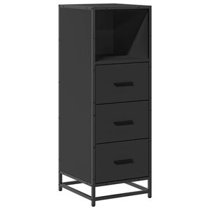 vidaXL fekete szerelt fa f&uuml;rdőszobaszekr&eacute;ny 35x37,5x100 cm