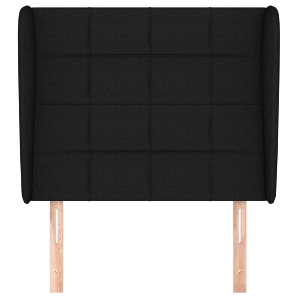 vidaXL fekete szövet fejtámla szárnyakkal 83 x 23 x 118/128 cm