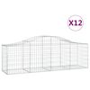 vidaXL 12 db &iacute;ves horganyzott vas gabion kos&aacute;r 200x50x60/80 cm