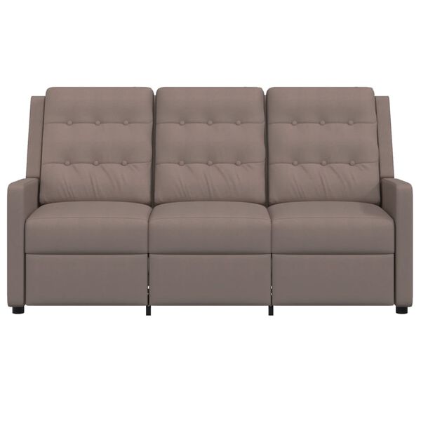 vidaXL 3 személyes tópszínű szövet dönthető masszázsfotel