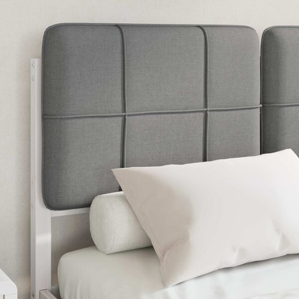 vidaXL Ágykeret Kárpitozott Fejtámlával Világosszürke 120 x 190 cm