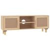 vidaXL barna fenyőfa &eacute;s term&eacute;szetes rattan TV-szekr&eacute;ny 105x30x40 cm
