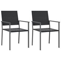 vidaXL 2 db fekete polyrattan kerti szék 54 x 62,5 x 89 cm